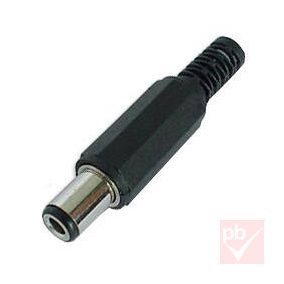 DC dugó, 6.3x3.0mm/9mm, egyenes, 1pin, műanyag ház