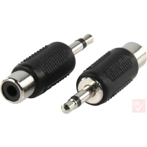 Audio átalakító, Jack 3.5mm mono dugó - 1x RCA aljzat (műanyag)