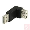 USB 2.0 átalakító, "A" dugó - "A" aljzat  90°  v1
