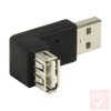 USB 2.0 átalakító, "A" dugó - "A" aljzat  90°  v1