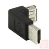 USB 2.0 átalakító, "A" dugó - "A" aljzat  90°  v1