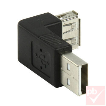 USB 2.0 átalakító, "A" dugó - "A" aljzat  90°  v1