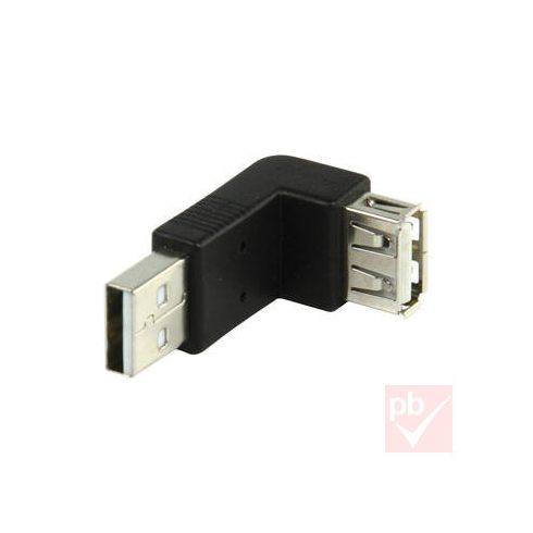 USB 2.0 átalakító, "A" dugó - "A" aljzat  90°  v2