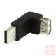 USB 2.0 átalakító, "A" dugó - "A" aljzat  90°  v2