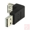 USB 2.0 átalakító, "A" dugó - "A" aljzat  90°  v2