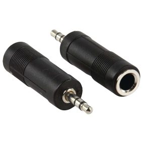   Audio átalakító, Jack 3.5mm sztereó dugó - Jack 6.3mm sztereó aljzat (műanyag)