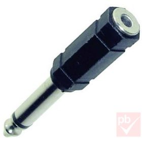  Audio átalakító, Jack 6.3mm mono dugó - Jack 3.5mm aljzat (műanyag)