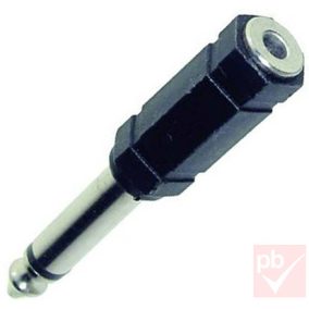   Audio átalakító, Jack 6.3mm mono dugó - Jack 3.5mm aljzat (műanyag)