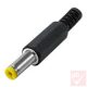 DC dugó, 5.5x2.5mm/14mm, egyenes, 2 pin, műanyag ház
