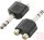 Audio átalakító, Jack 6.3mm sztereó dugó - 2x RCA aljzat (műanyag)