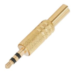Jack dugó, 3.5mm sztereó, fém ház, aranyozott