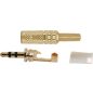 Jack dugó, 3.5mm sztereó, fém ház, aranyozott