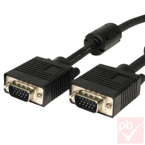 VGA összekötő kábel, duplán árnyékolt, ferritgyűrűkkel 3.0m