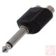 Audio átalakító, Jack 6.3mm mono dugó - 2x RCA aljzat (műanyag)