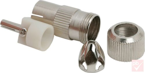 Koax dugó, anya, lengő, fém  (nikkelezett, egyenes)