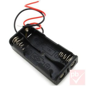 Elem tartó, 2db AAA elem számára, nyitott, kábellel