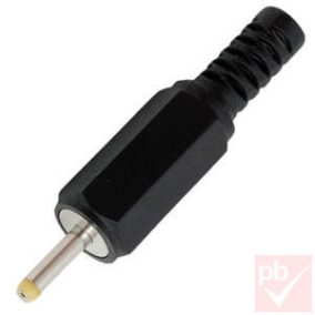 DC dugó, 2.35x0.7mm/9mm, egyenes, 1 pin, műanyag ház