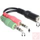 Jack headset adapter (2x 3.5mm sztereó dugó -> 1x 3.5mm 4-pin aljzat)