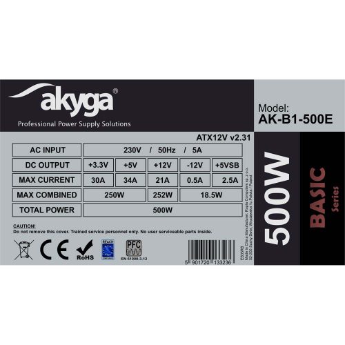 Akyga 500W ATX tápegység