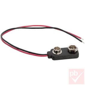   9V-os elemhez csatlakozó, vezetékkel, megerősített kivitel