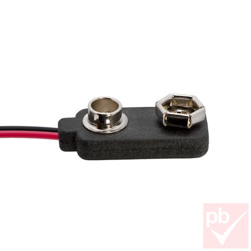 9V-os elemhez csatlakozó, vezetékkel, megerősített kivitel