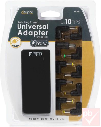 Delight 90W univerzális laptop töltő 10db különböző csatlakozóval