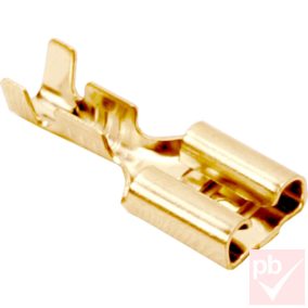 Kábelsaru, 6.3mm anya, szigetelés nélkül, sárgaréz