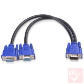 VGA elosztókábel 1M/2F 20cm