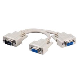 VGA elosztókábel 20cm, 1 dugó -> 2 aljzat