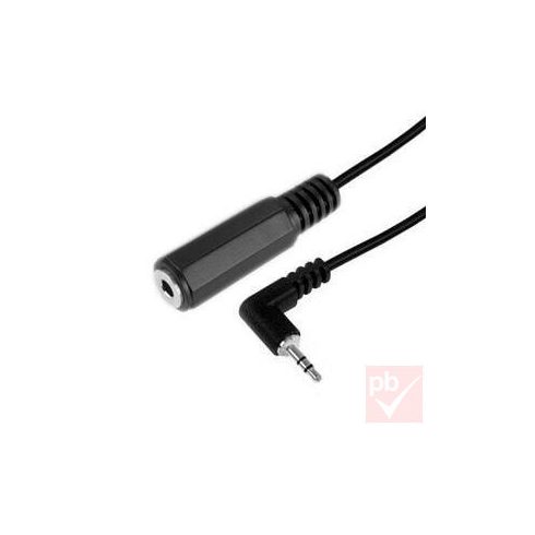 Audio átalakító, Jack 2.5mm 90° sztereó dugó - Jack 3.5mm sztereó aljzat 20cm