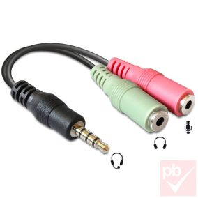   Jack headset adapter (1x 3.5mm 4p. dugó -> 2x 3.5mm sztereó aljzat)