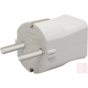   Hálózati dugvilla, lengő, 1F, fehér, egyenes, műanyag, 16A