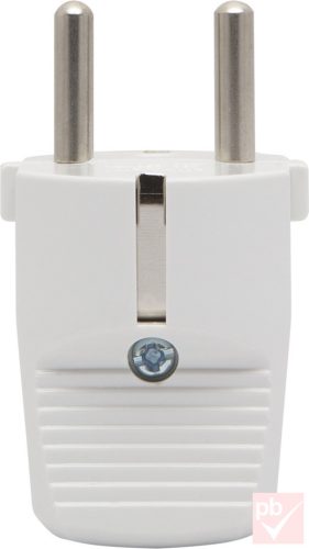 Hálózati dugvilla, lengő, 1F, fehér, egyenes, műanyag, 16A