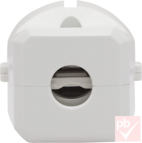 Hálózati dugvilla, lengő, 1F, fehér, egyenes, műanyag, 16A