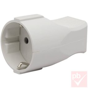 Hálózati dugalj, lengő, 1F, fehér, műanyag
