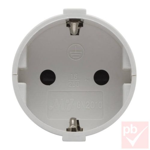 Hálózati dugalj, lengő, 1F, fehér, műanyag