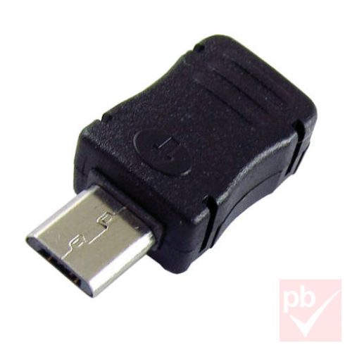 USB 2.0 micro B 5pin lengő apa csatlakozó műanyag házzal (v1)