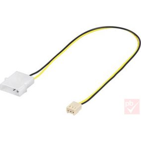   Táp átalakító, Molex aljzat -> 1x 3p. ventilátor dugó 20cm