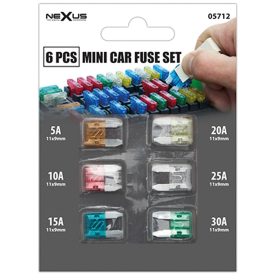 Nexus autó biztosíték készlet (6db, késes, mini)