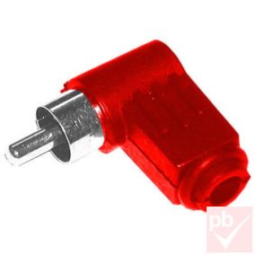 RCA dugó, műanyag, piros 90°