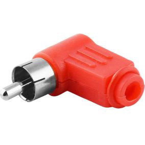 RCA dugó, műanyag, piros 90°