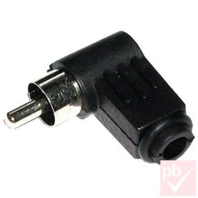 RCA dugó, műanyag, fekete 90°