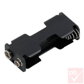   Elem tartó, 2db AA elem számára, 9V-os elem csatlakozóval v2