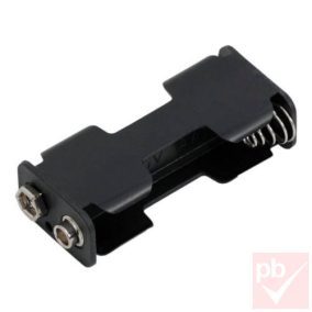   Elem tartó, 2db AA elem számára, 9V-os elem csatlakozóval v2