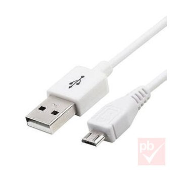 USB 2.0 A-micro B összekötő kábel 1.0m fehér