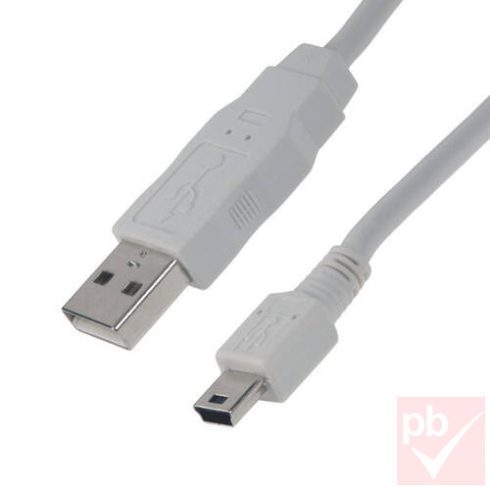 USB 2.0 A-mini B összekötő kábel 0.9m fehér
