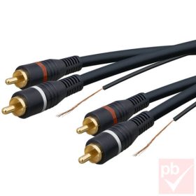   RCA összekötő kábel autóhifihez, kapcsolószállal, 5.0m