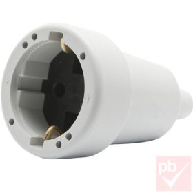 Hálózati dugalj, lengő, 1F, fehér, egyenes, gumi