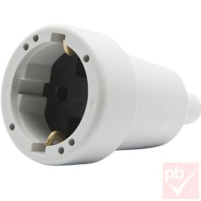 Hálózati dugalj, lengő, 1F, fehér, egyenes, gumi