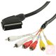 Scart-RCA összekötő kábel (Scart dugó - 6x RCA dugó) 1.5m